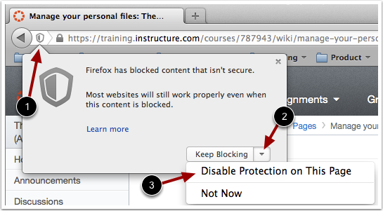 Firefox Disable Protection
