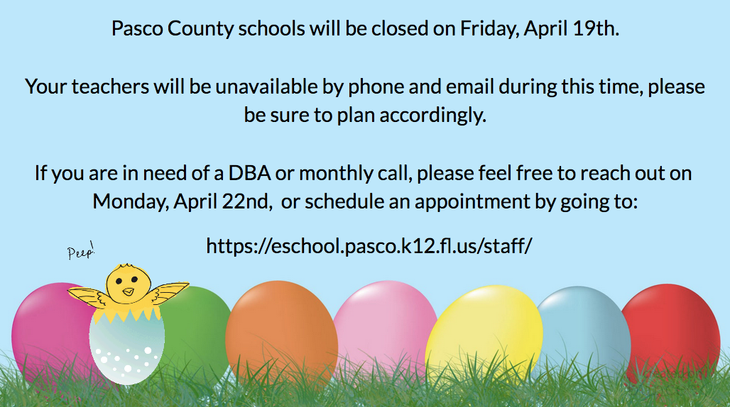 School Closed April 19th