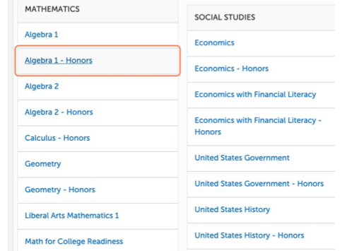 Choose your course