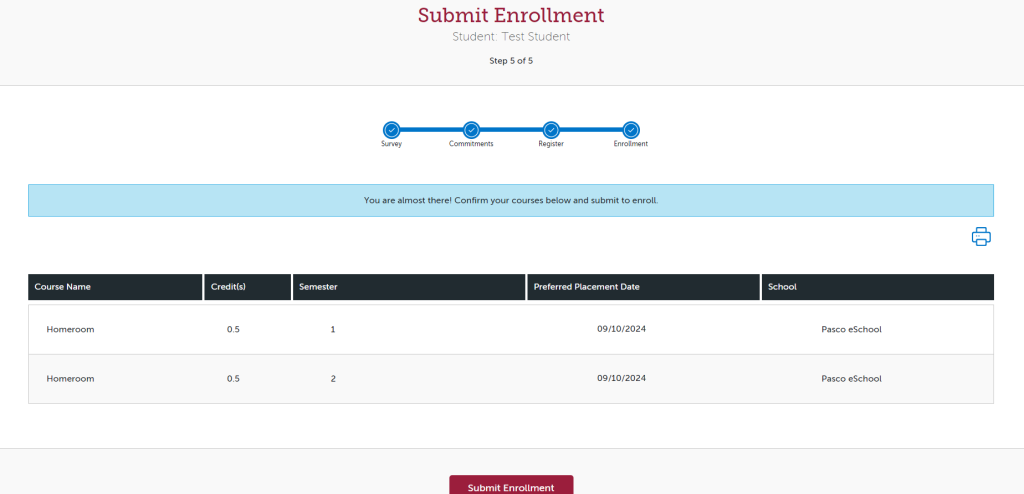 submit enrollment