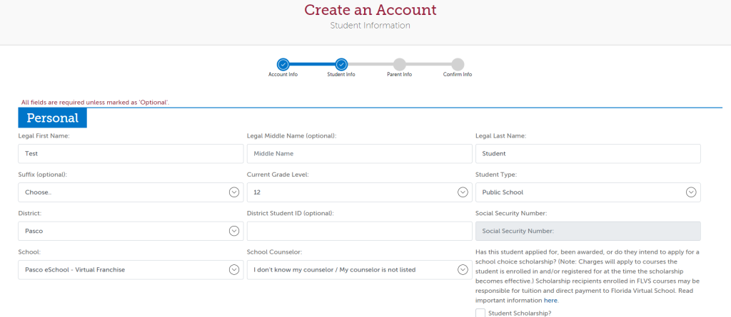 provide personal account information.