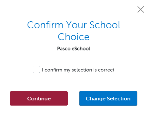 Confirm your school choice.